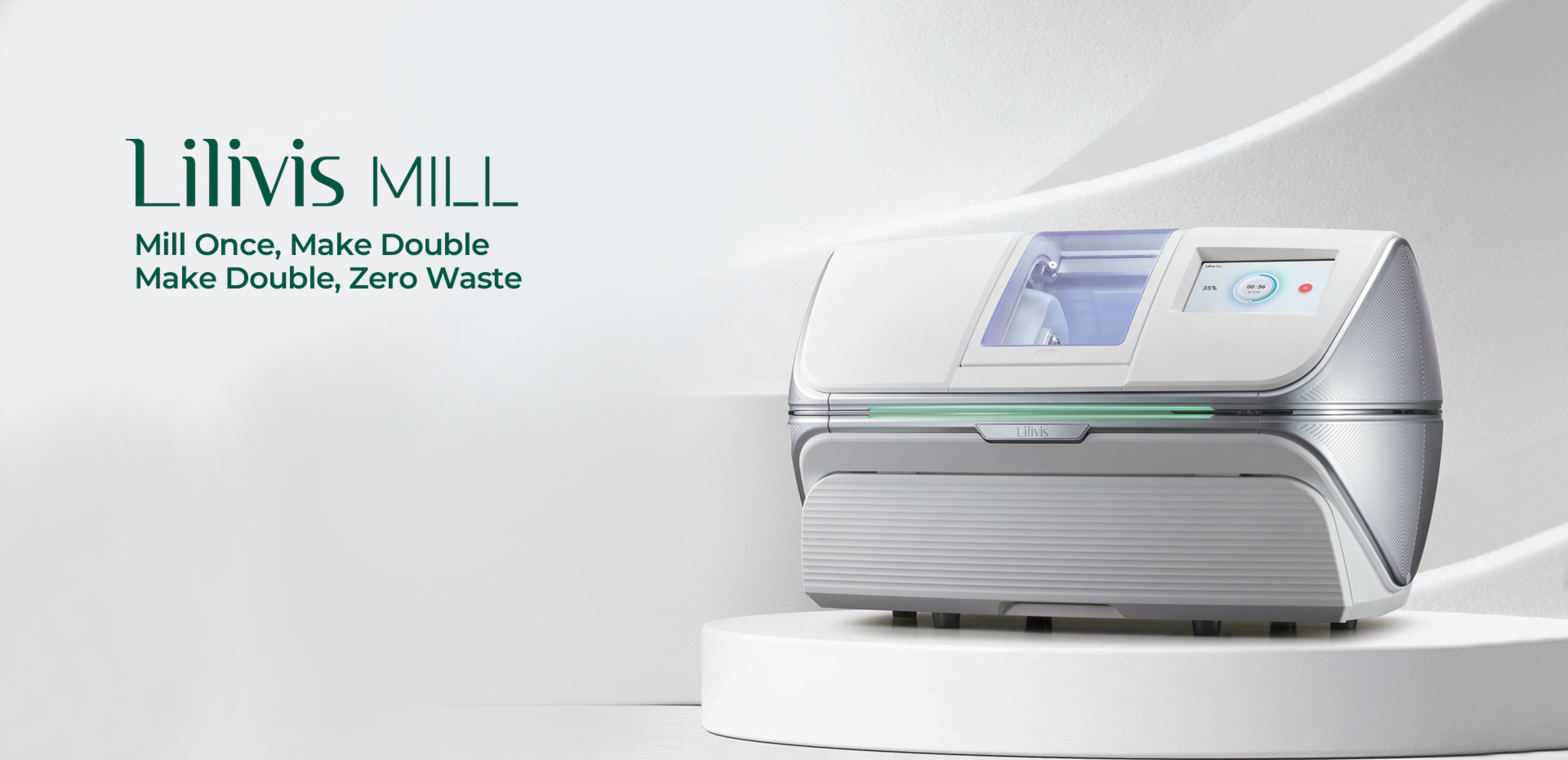 Lilivis MILL chairside dental milling machine featuring zero waste technology